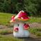 16.75" White & Red Mushrooms Outdoor Garden Décor